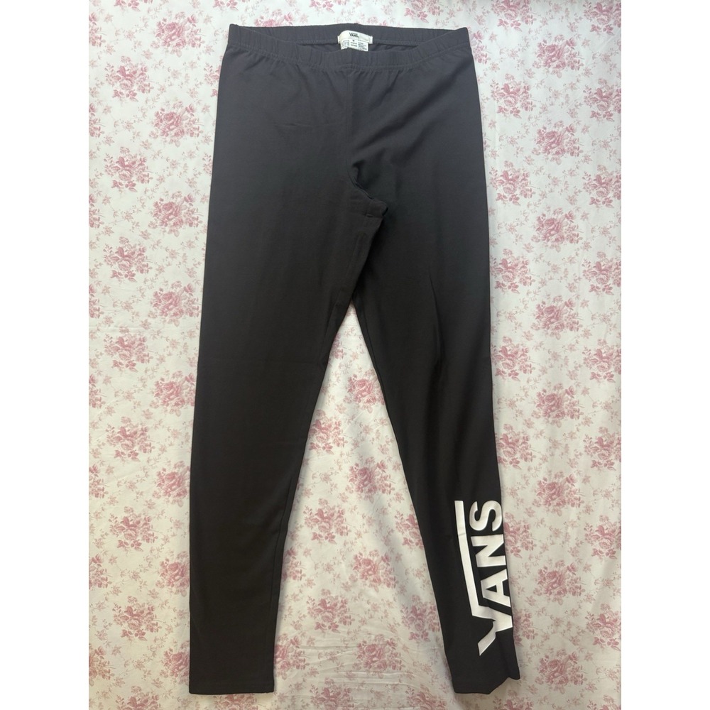 Vans Black Logo Leggings Women's Size M Stretch Athletic Pants